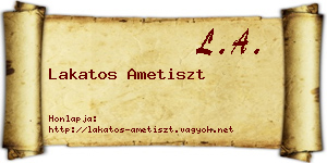 Lakatos Ametiszt névjegykártya